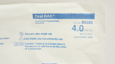 Mallinckrodt 86265 Oral RAE 4.0mm I.D. x 5.5mm O.D.